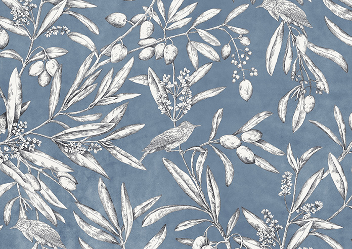 Aviary Velvet, Denim - Roman Blind - Image 7